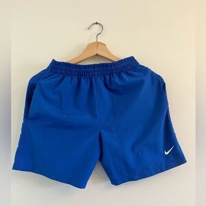 Nike Boys Blue Athletic Shorts with Elastic Waist